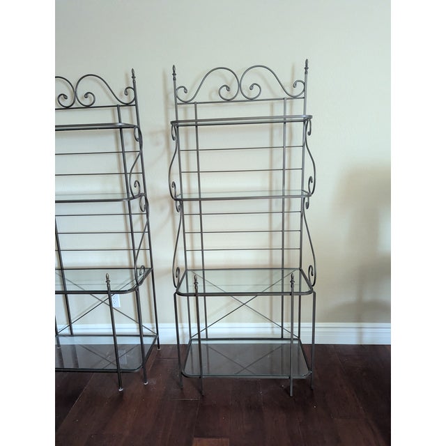 Charleston Forge Bakers Rack (2) Iron & Glass - 4 Tier For Sale - Image 4 of 6