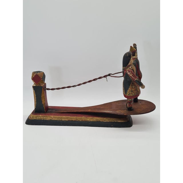 Wooden Folk Moving Toy Dancing Couple in Polychrome, 1900 For Sale - Image 10 of 15