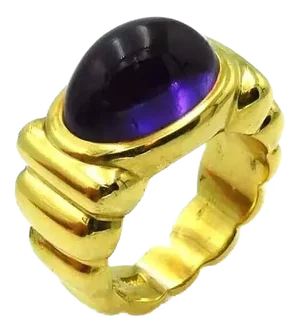 Elizabeth Rand 18k Yellow Gold Amethyst Ring - Size 6