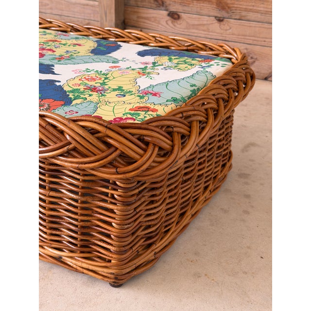 1970s The Wicker Works Vintage Braided Rattan Backless Bench or Daybed For Sale - Image 5 of 12