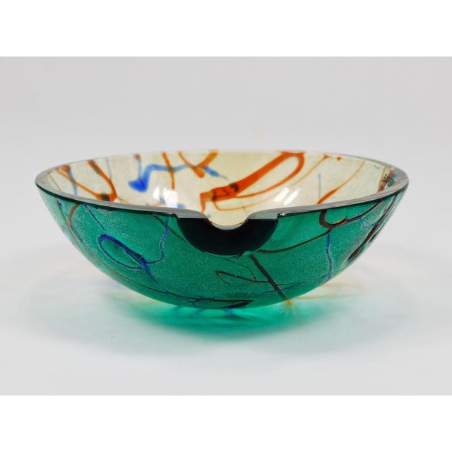Vintage Italian Murano Art Glass Bowl by Alfredo Barbini, 1970s For Sale - Image 9 of 18
