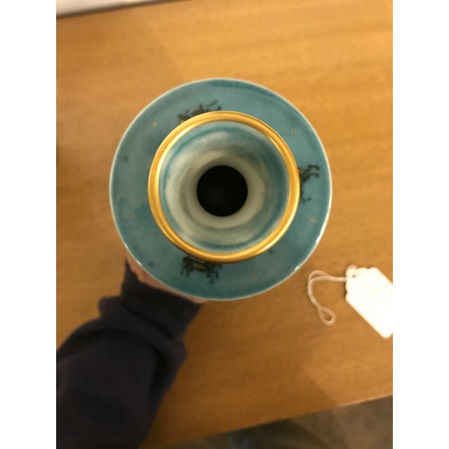 Manufacture de Sevres 1950s Vintage Sevres and Decorated by E. Metayer Vases- a Pair For Sale - Image 4 of 8