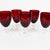 Mid 20th Century Ruby Red Etched Glass Stemmed Goblet Wine or Water Glasses With Grape Design For Sale - Image 5 of 5