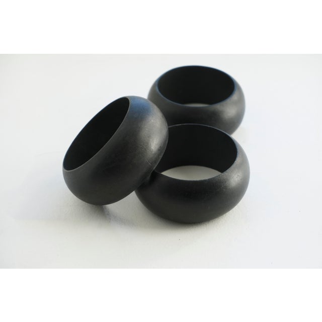1990s Black Wood Bangle Bracelet For Sale - Image 4 of 5
