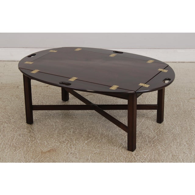 Chippendale Stickley Mahogany Butlers Tray Top Table For Sale - Image 3 of 16