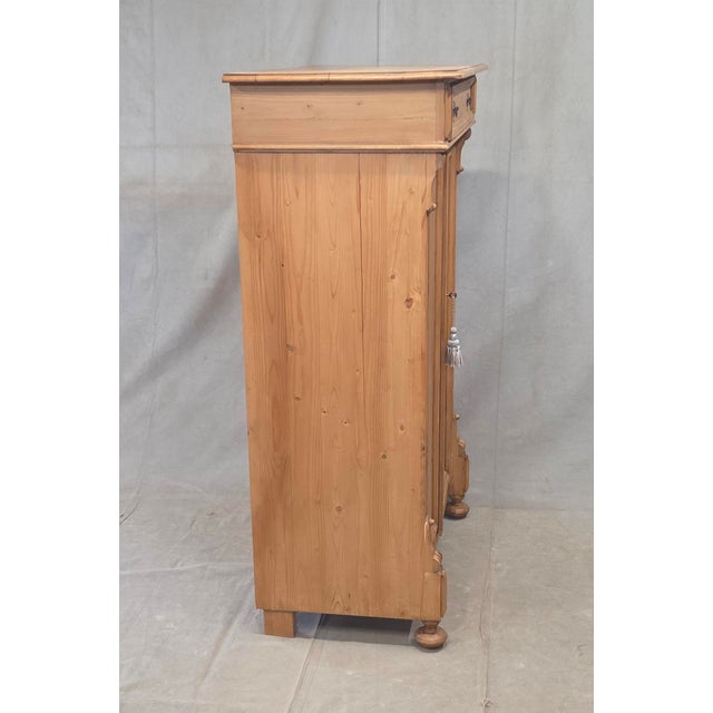 Vintage German Natural Pine Tall Cabinet Cupboard For Sale - Image 16 of 17