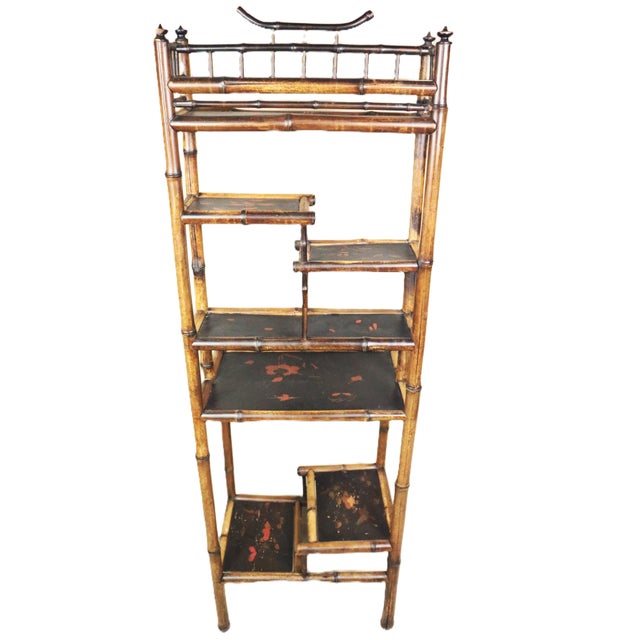 Mid 19th Century Napoleon III Period Bamboo Etagere For Sale - Image 4 of 17