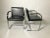 Pair of Mies Van Der Rohe Brno Style Flat Bar Chair in Black Leather, 1990s For Sale In New York - Image 6 of 10