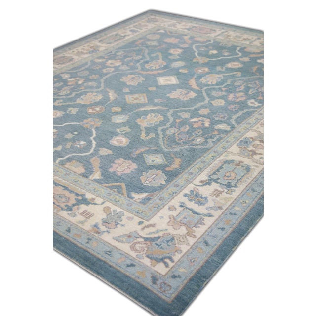 Modern Turkish Oushak Rug 8'2" x 9'11" For Sale In Houston - Image 6 of 7
