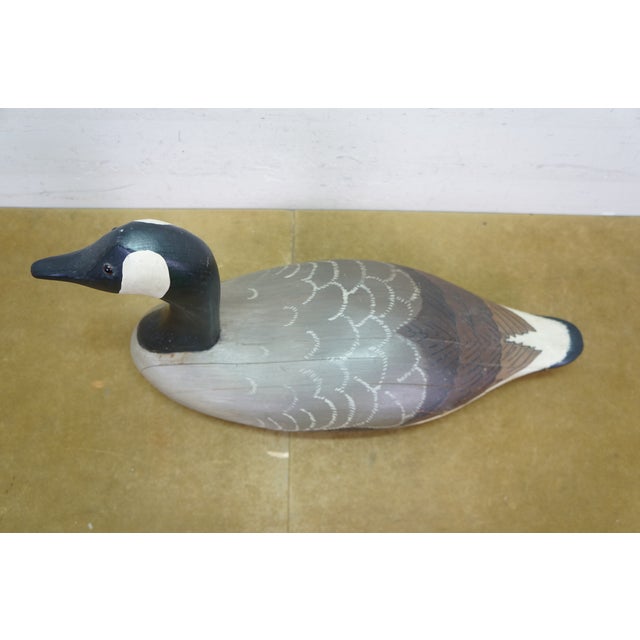 Vintage Hand Carved Wood Crane Egret Wading Bird Sculpture Folk Art Decoy 14" For Sale - Image 4 of 12