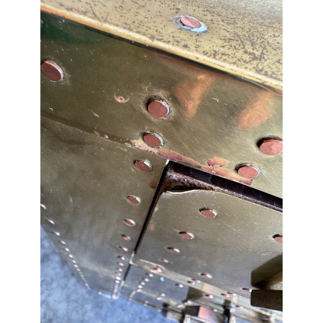 Wood 1970's Sarreid LTD Brass Clad Chest of Drawers Nightstand For Sale - Image 7 of 13