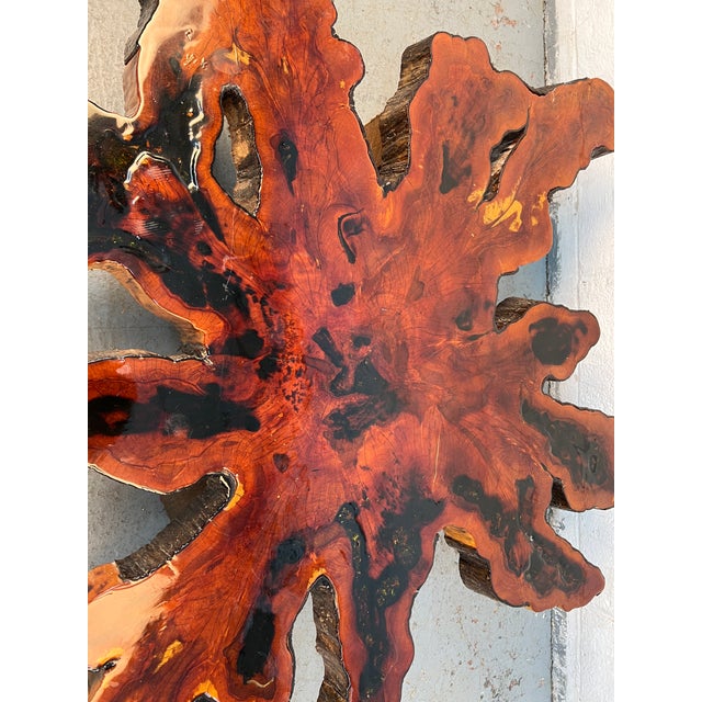 Vintage Live Edge Resin-Filled Cypress Coffee Table For Sale - Image 10 of 10
