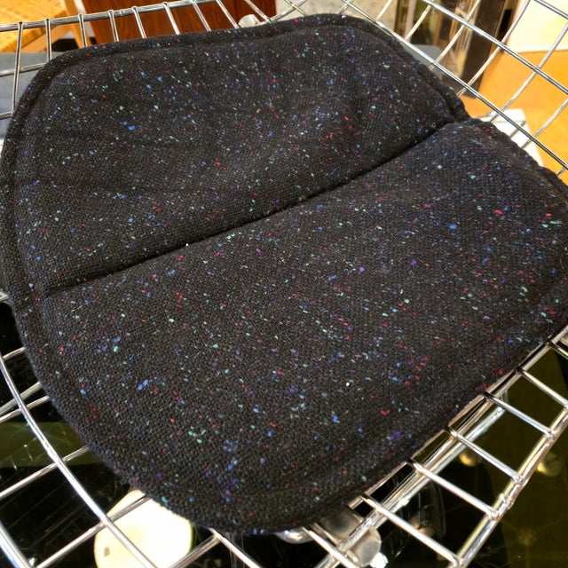 Chrome Bertoia Side Chairs With Fabric Seat Pads for Knoll (Two Available) For Sale - Image 12 of 12