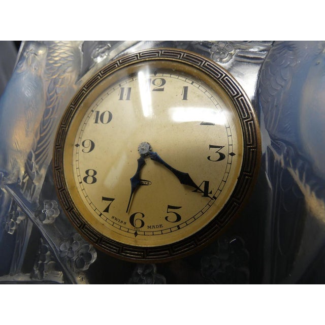 Rene Lalique Opalescent Glass 'Inseparables' Clock For Sale - Image 6 of 6