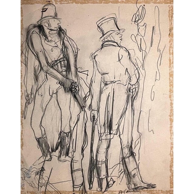 Benjamin Ii Vautier, Duel Between Gentlemen, Graphite on Paper For Sale - Image 10 of 10