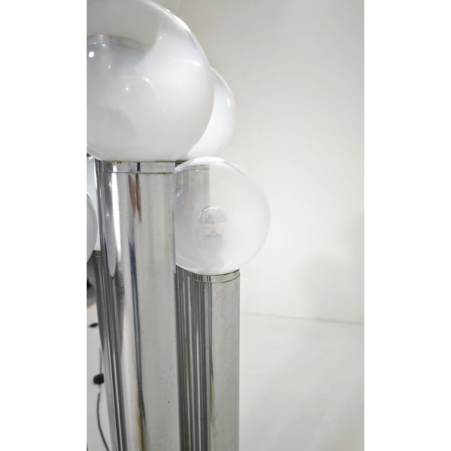 Mid-Century Modern Space Age Floor Lamp in Chromed Metal and Murano Glass by Goffredo Reggiani, Italy, 1970s For Sale - Image 10 of 16