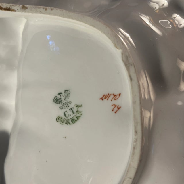 Ceramic Antique Carl Tielsch (c.t.) Porcelain Serving Dish/Bowl. For Sale - Image 7 of 9