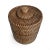Boho Chic Vintage Tea Stain Rattan Basket With Lid For Sale - Image 3 of 6