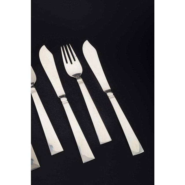 Georg Jensen Fish cutlery for 4 persons, “Acadia / Blok”. Sterling silver, 1933–44. Set consisting of 8 pieces of fish...