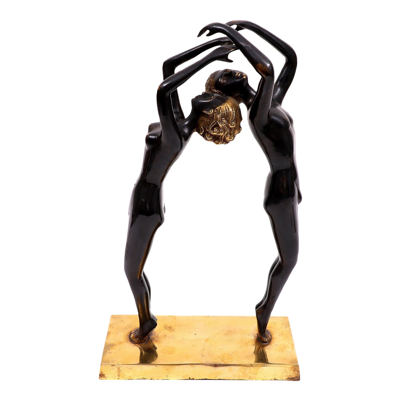 Early 20th Century Art Deco French Patinated Bronze Nude Figural ...