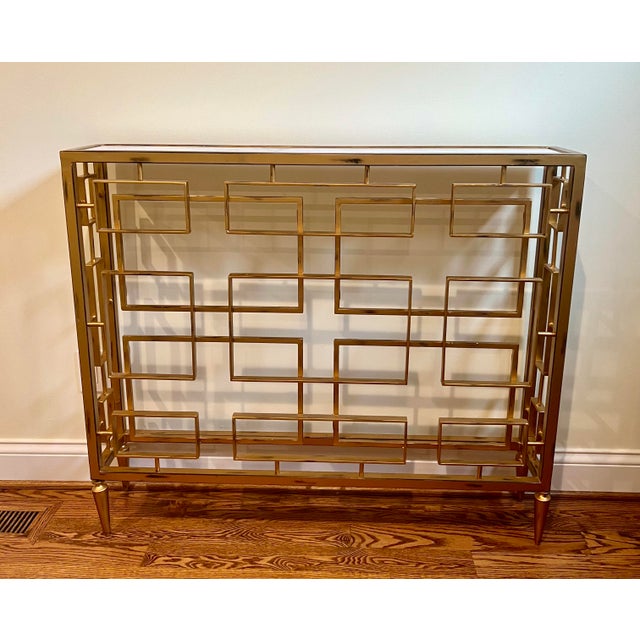 Global Views - 9.92286 - Open Block Console-Gold - This gold spin on their original best selling open block console is...