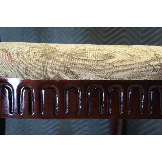 Late 20th Century Pulaski Foxcroft Bar Height Stools Prince of Wales Carved Plume - Set of 3 For Sale - Image 12 of 12