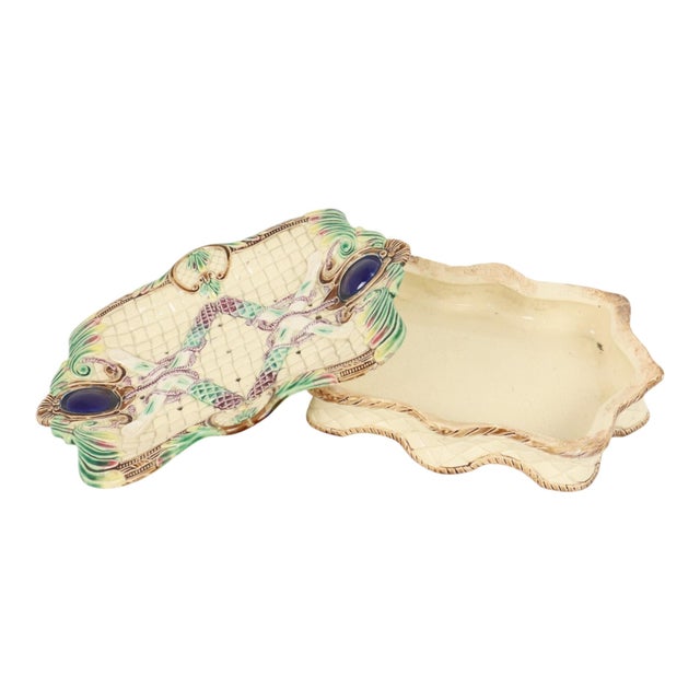 Antique 19th Century French Majolica Asparagus Plate For Sale - Image 6 of 18