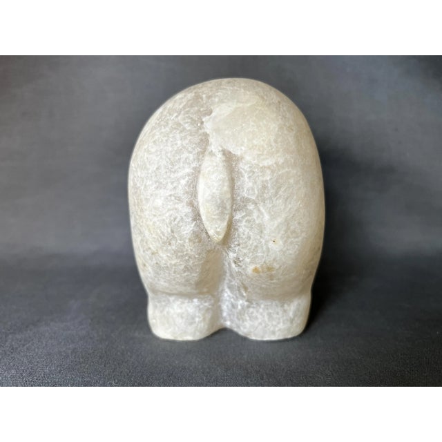 Stone Polar Bear Hand Carved in Alabaster, 1950 For Sale - Image 7 of 10