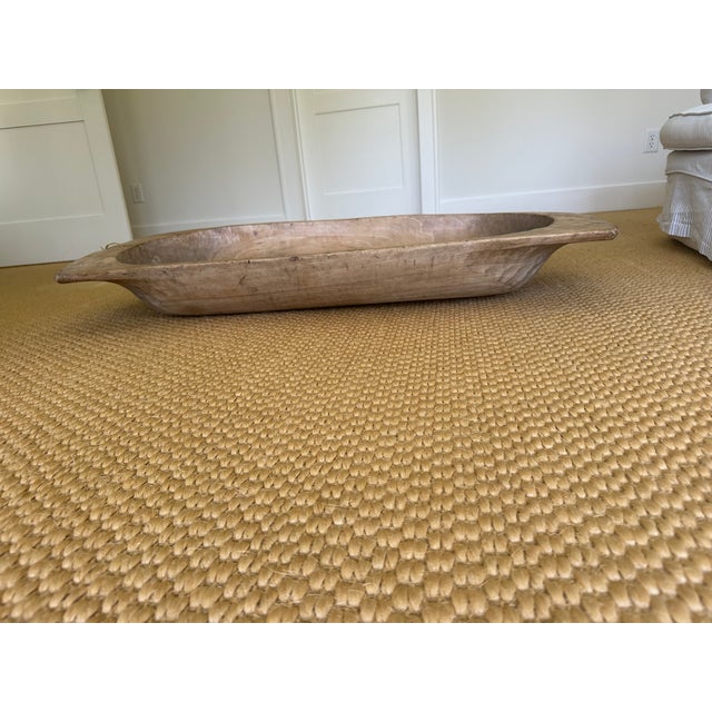 French Antique XL Wood Carved Dough Bowl , Trough or Tray For Sale - Image 9 of 11