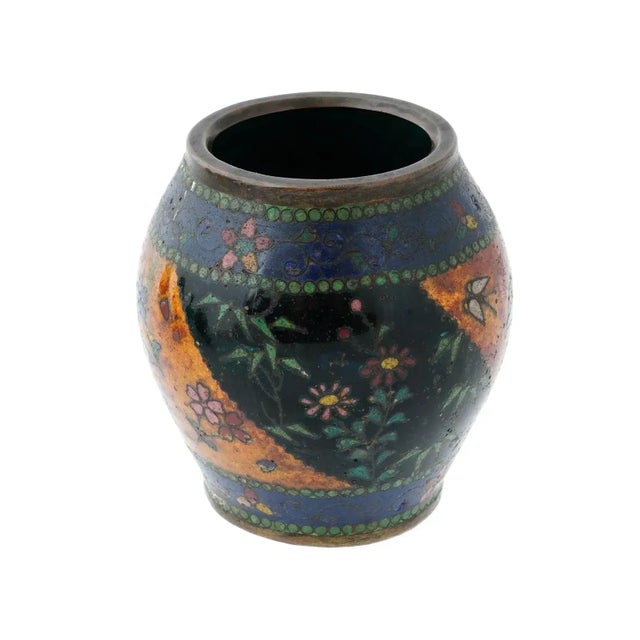 Antique Early Meiji Japanese Cloisonne Enamel Vase For Sale In New York - Image 6 of 7
