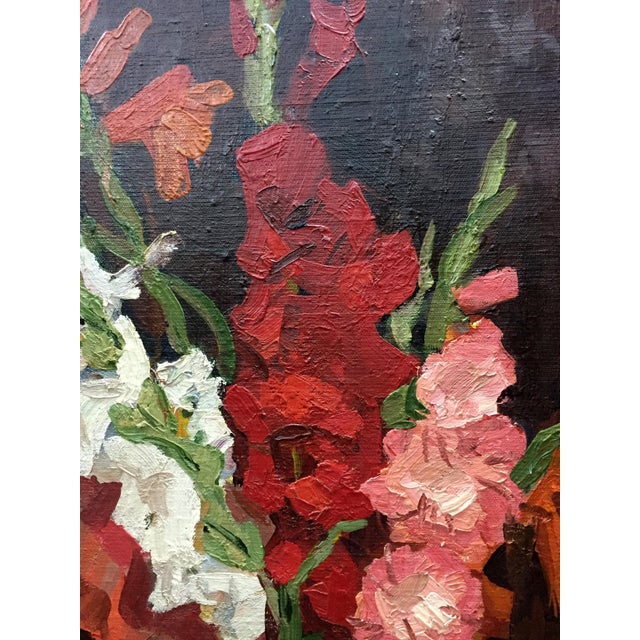 1980s 1980s Oil Painting Vase With Flowers Volsky Petr Dmitrievich For Sale - Image 5 of 12