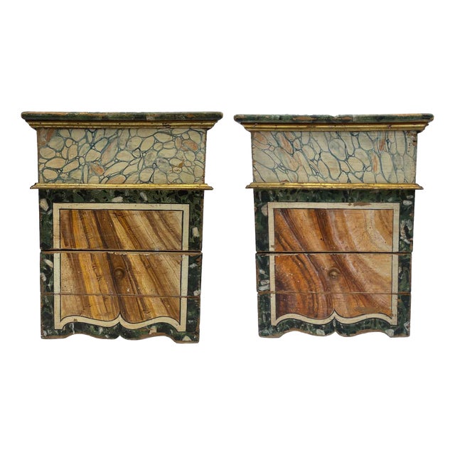 Lacquered Bedside Tables, Marche, 1890s, Set of 2 For Sale