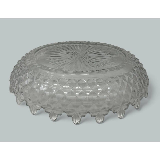 Antique Irish Tipperary Waterford Glass Cut Crystal Georgian Circular Bowl Tray For Sale - Image 11 of 12