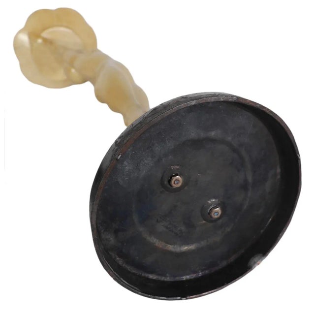 Classic Art Deco freestanding floor model ashtray by Frankart, c 1930's. The ashtray features a nude woman with her arms...