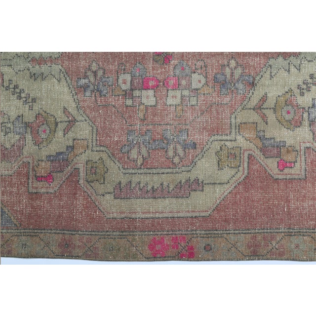Vintage Turkish Oushak Rug – Soft Earth Tones With Tribal Medallion Design - 4' 3'' X 7' 5'' For Sale - Image 10 of 11