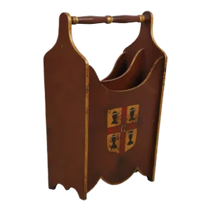 Retro Wooden Double-Layer Book and Magazine Rack