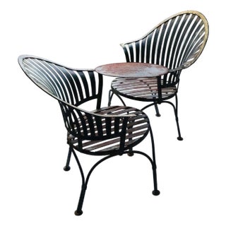 Early 20th Century French Metal Garden Tete a Tete For Sale