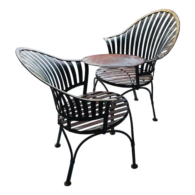 Early 20th Century French Metal Garden Tete a Tete For Sale