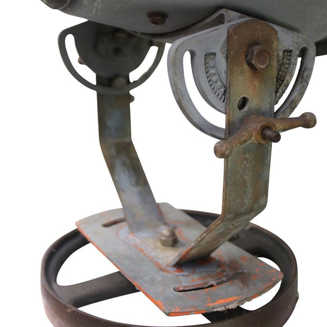 French Railway Grey Metal and Glass Spotlight Floor Lamp For Sale - Image 4 of 6