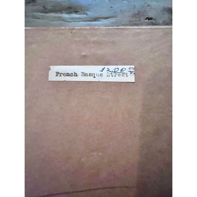 Light Gray Original 1973 “French Basque Street” Oil on Board by Cervi (Columbia Rossi) For Sale - Image 8 of 9