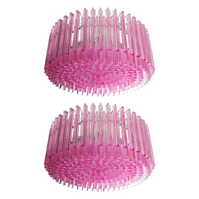 Triedri Murano Glass Chandeliers, Set of 2 For Sale