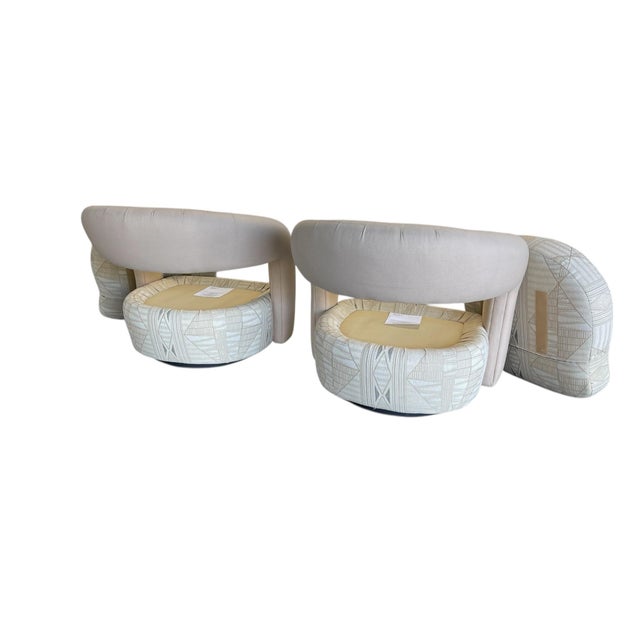 Vintage Postmodern Targa-Style Lounge Chairs by Bassett Furniture, Pair For Sale - Image 9 of 11