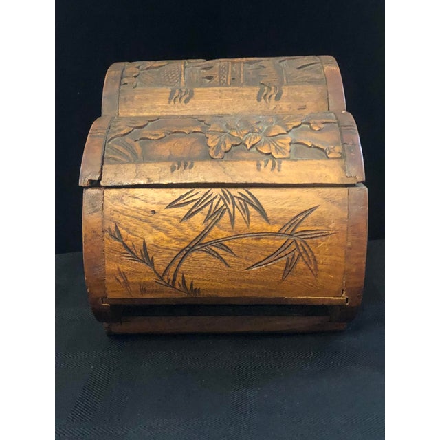 Mid-Century Hand-Carved Camphor Wood Scalloped Chest With Brass Latch For Sale - Image 10 of 18