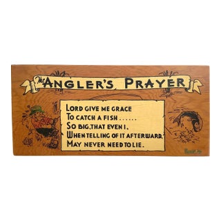 The Angler's Prayer Vintage Sign For Sale