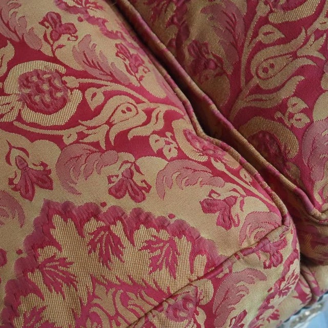 Louis XVI Style 3-Seater Bench with Damask Upholstery from Balzarotti Paris For Sale - Image 12 of 14