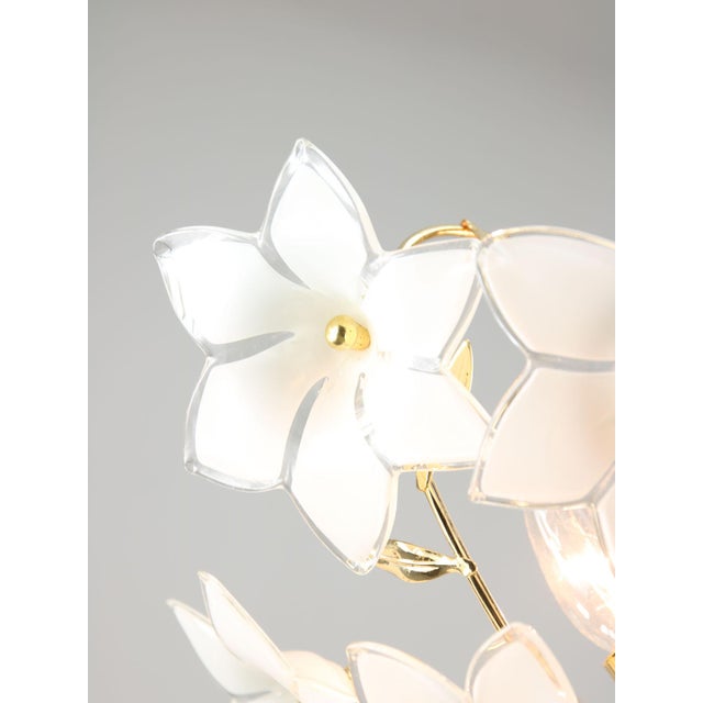 Vintage Italian Murano Glass Flower Chandelier, 1980s For Sale - Image 12 of 16