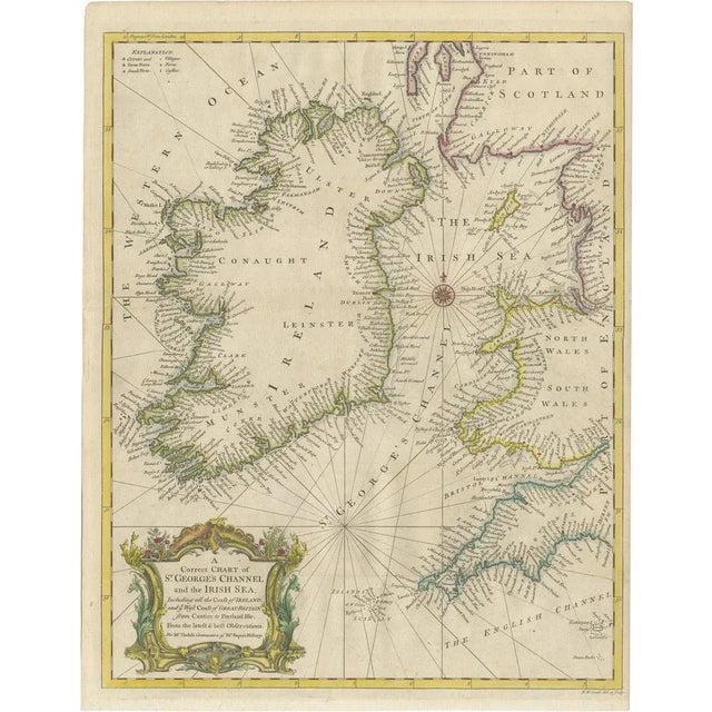 Paper St. Georges Channel and the Irish Sea, 1744 For Sale - Image 7 of 7