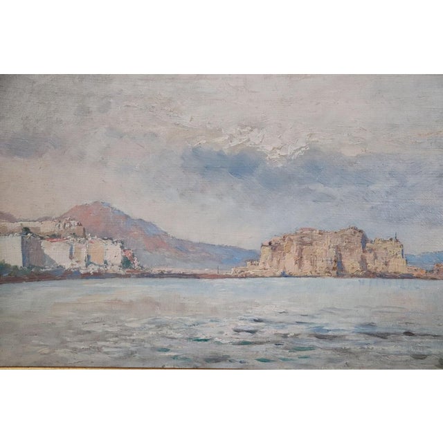 View of the Gulf of Naples, Oil Painting on Board, Early 20th Century, Framed For Sale - Image 8 of 13