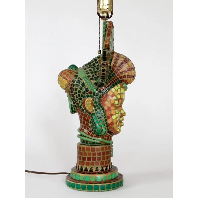 Vintage Tribal Figural Table Lamp For Sale In Milwaukee - Image 6 of 13