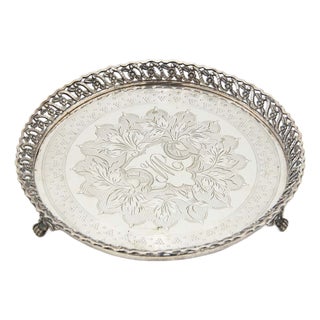 Silver Ticket Holder with Grate and Three Support Feet For Sale